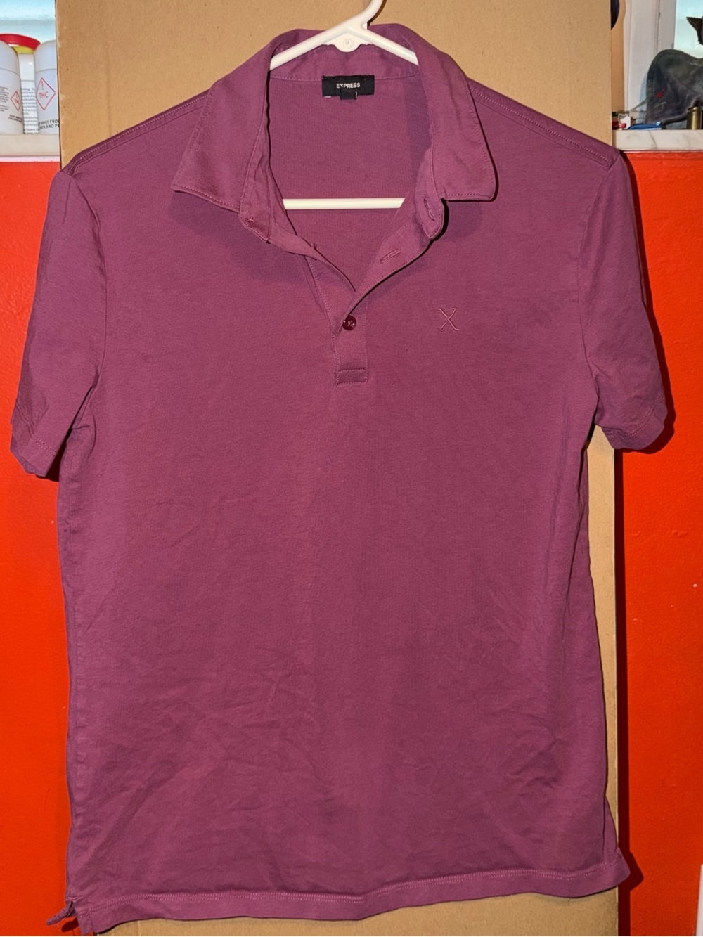 Express Men's Plum Polo in Deep Berry